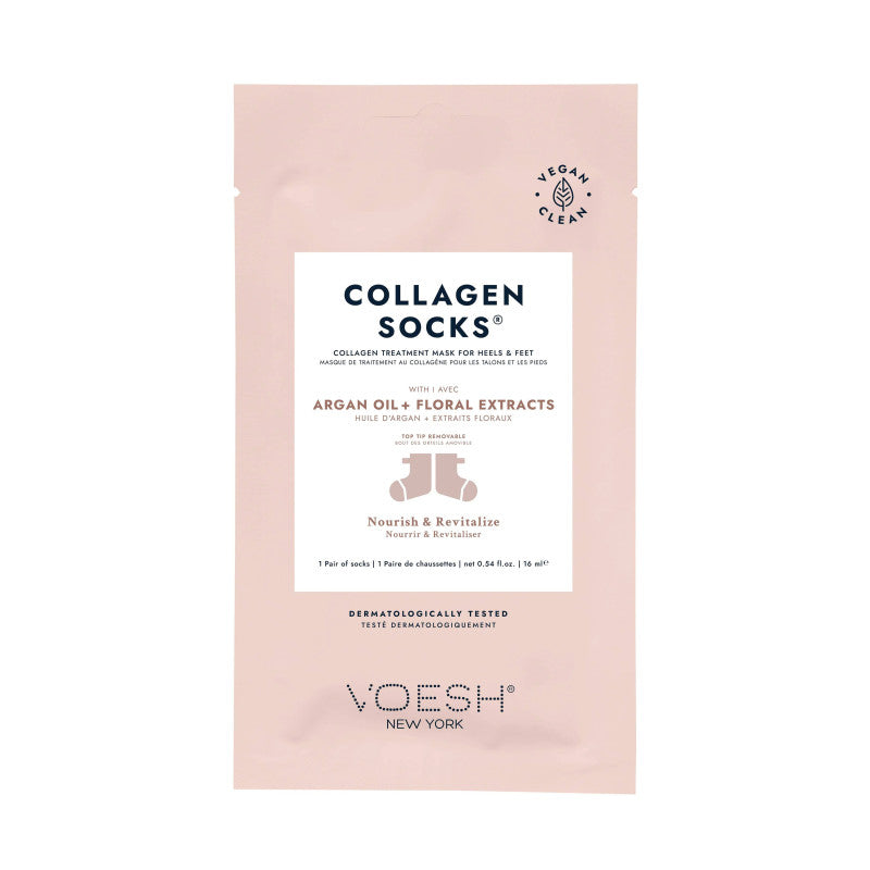 VOESH NEW YORK COLLAGEN SOCKS WITH ARGAN OIL + FLORAL EXTRACTS B1 PAIRE
